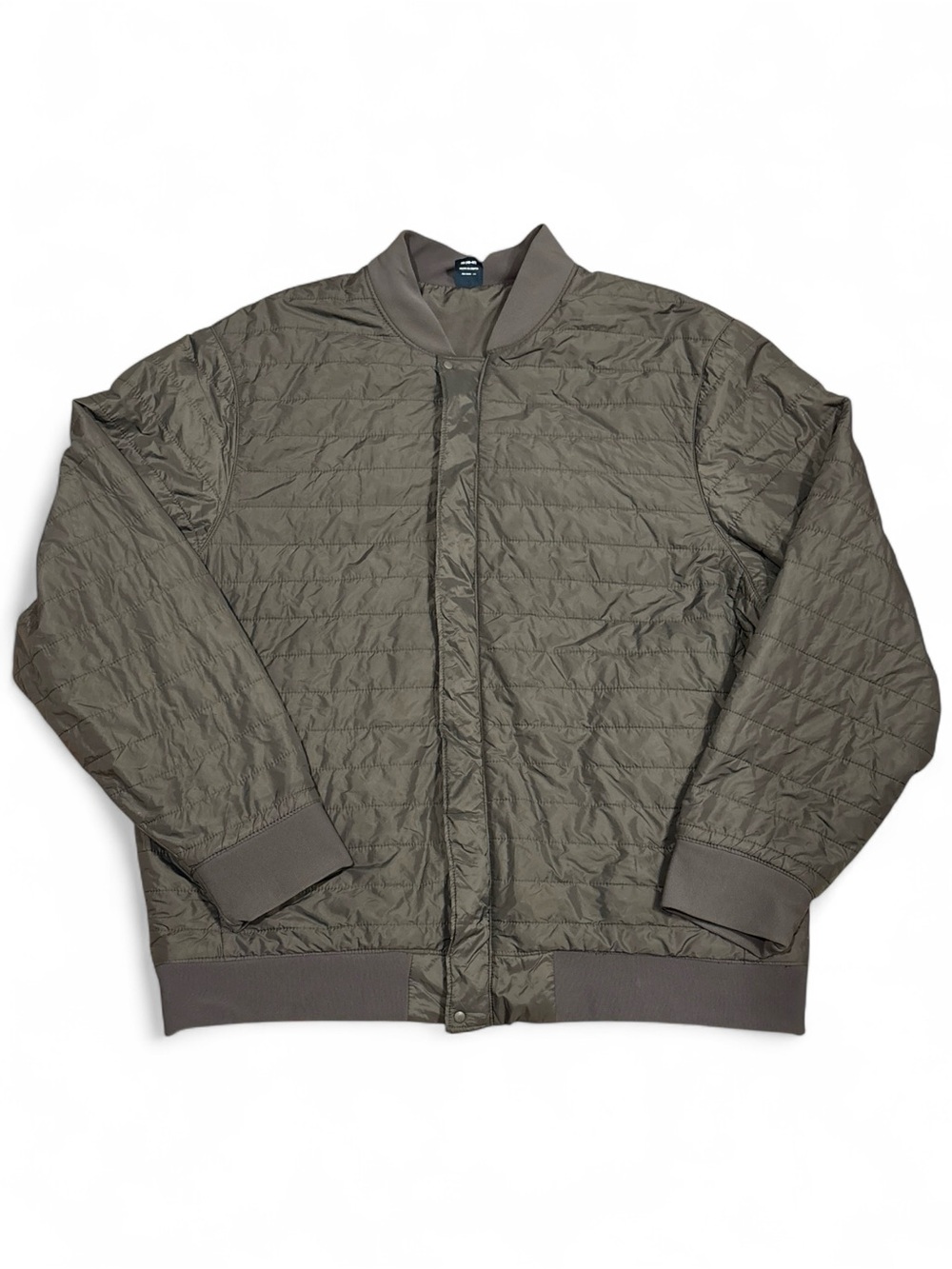 George Men's Lightweight Quilted Full Zip Casual Bomber Jacket Gray SZ XL
